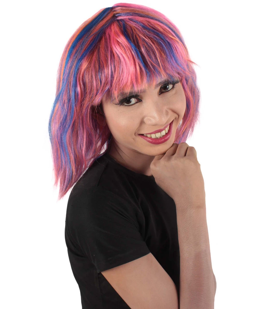 HPO Women's Shoulder Length Bangs Wavy Cosplay Wig | Multiple Color Options 38 HPO Women's Shoulder Length Bangs Wavy Cosplay Wig | Multiple Color Options