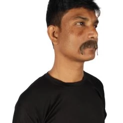 HPO Adult Men's Horseshoe Fake Human Hair Mustache | Facial Hair Multiple Colors Options