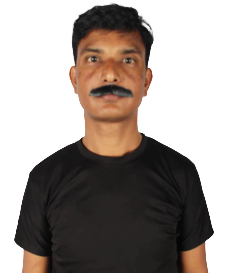 HPO Adult Men's Movie Borat Fake Human Hair Mustache | Multi Color Options 6 HPO Adult Men's Movie Borat Fake Human Hair Mustache | Multi Color Options