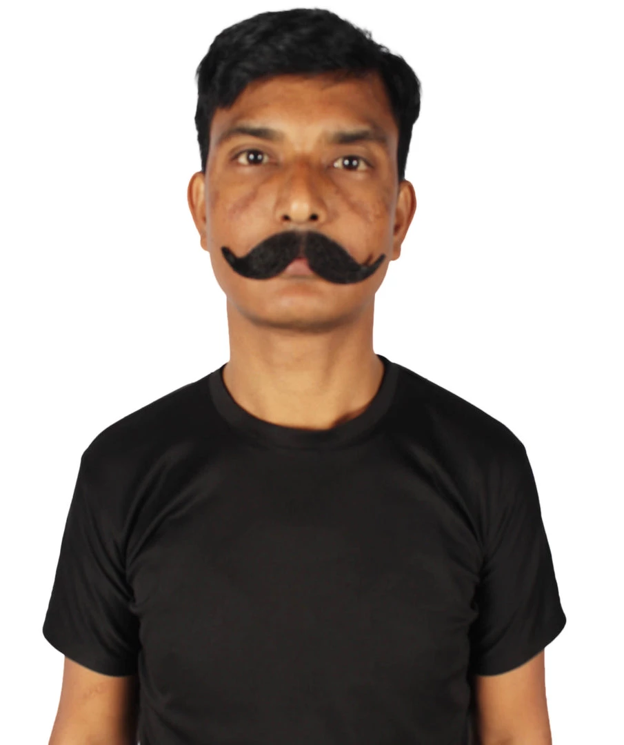 HPO Adult Men's Fake Imperial Human Hair Mustache | Multiple Color Options 11 HPO Adult Men's Fake Imperial Human Hair Mustache | Multiple Color Options