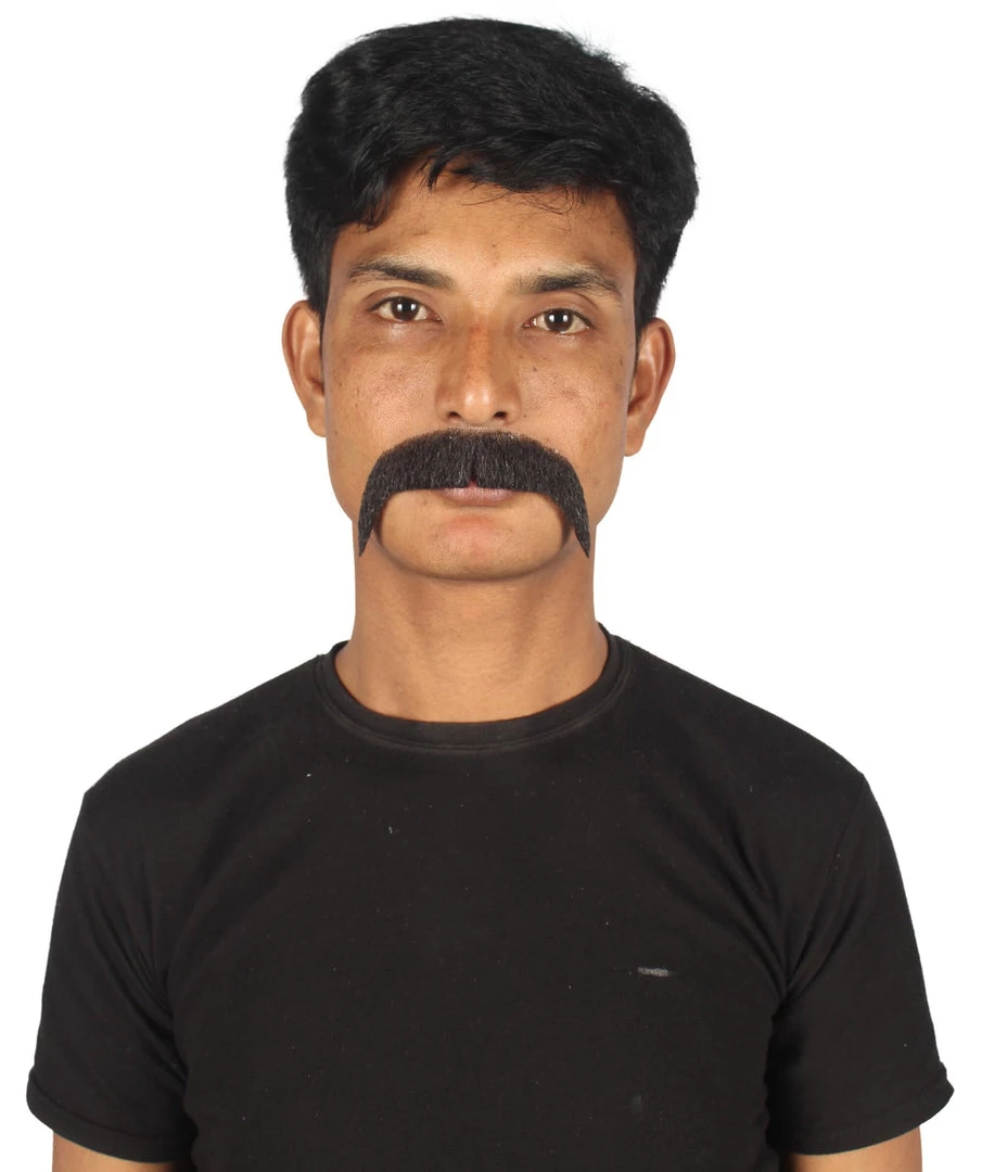 Men's Horseshoe Human Hair Mustache | Facial Hair Multiple Colors Option | HPO 34 Men's Horseshoe Human Hair Mustache | Facial Hair Multiple Colors Option | HPO