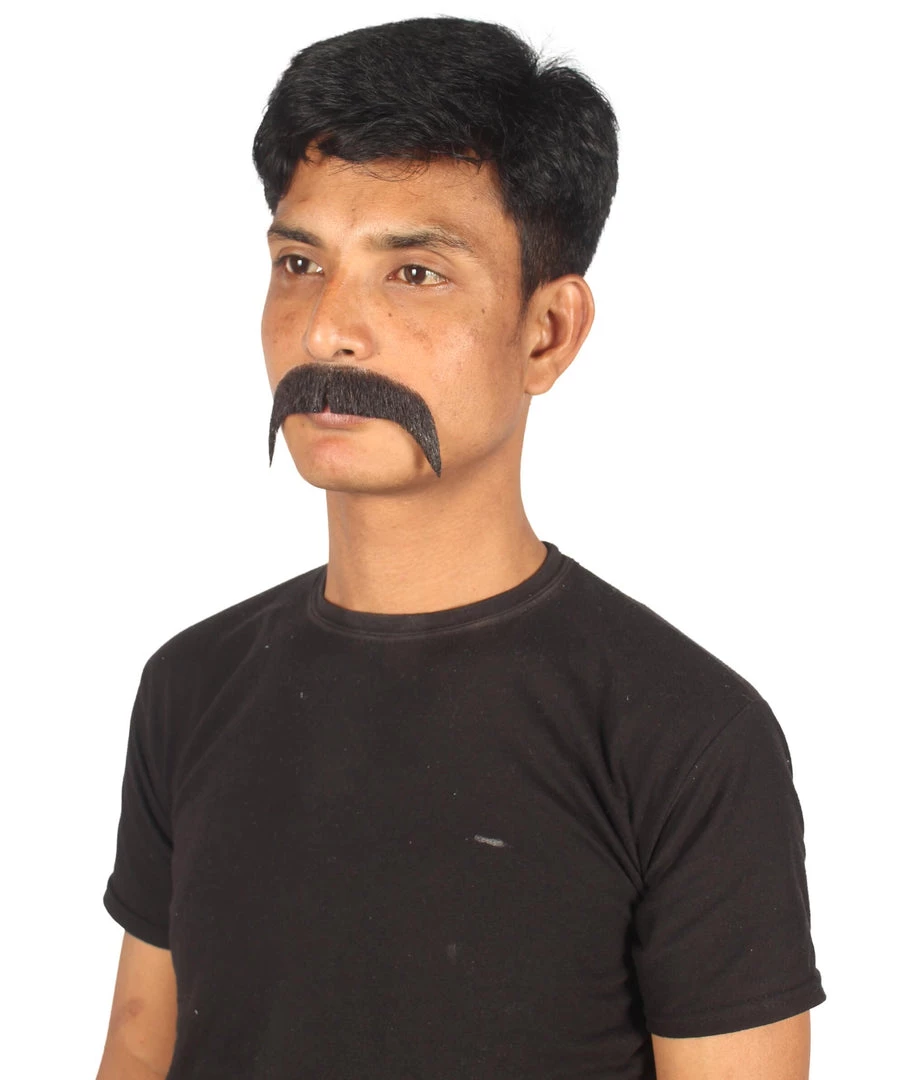 Men's Horseshoe Human Hair Mustache | Facial Hair Multiple Colors Option | HPO 35 Men's Horseshoe Human Hair Mustache | Facial Hair Multiple Colors Option | HPO