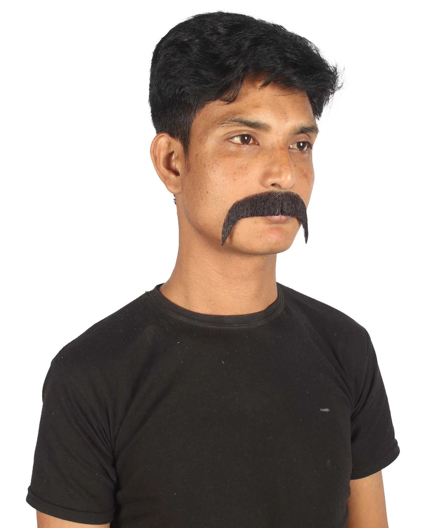 Men's Horseshoe Human Hair Mustache | Facial Hair Multiple Colors Option | HPO 38 Men's Horseshoe Human Hair Mustache | Facial Hair Multiple Colors Option | HPO