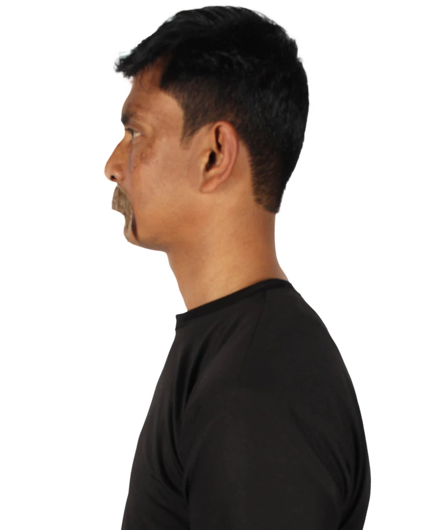 Men's Horseshoe Human Hair Mustache | Facial Hair Multiple Colors Option | HPO 46 Men's Horseshoe Human Hair Mustache | Facial Hair Multiple Colors Option | HPO