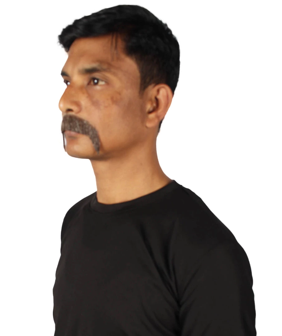 Men's Horseshoe Human Hair Mustache | Facial Hair Multiple Colors Option | HPO 50 Men's Horseshoe Human Hair Mustache | Facial Hair Multiple Colors Option | HPO