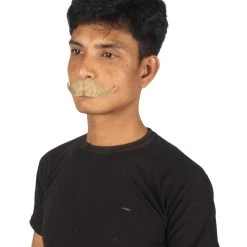 HPO Adult Men's Fake Imperial Human Hair Mustache | Multiple Color Options