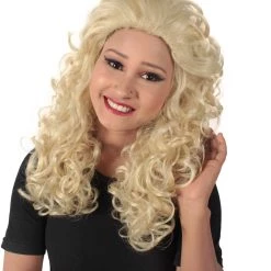 HPO Adult Women's Long Curly Country Singer Wig | Multiple Color Options