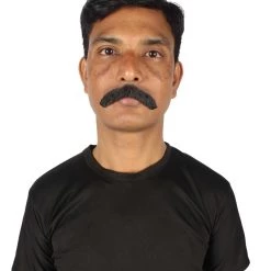 HPO Men's Borat Fake Human Hair Cowboy Mustache (Dark Black) 23 HPO Men's Borat Fake Human Hair Cowboy Mustache (Dark Black)