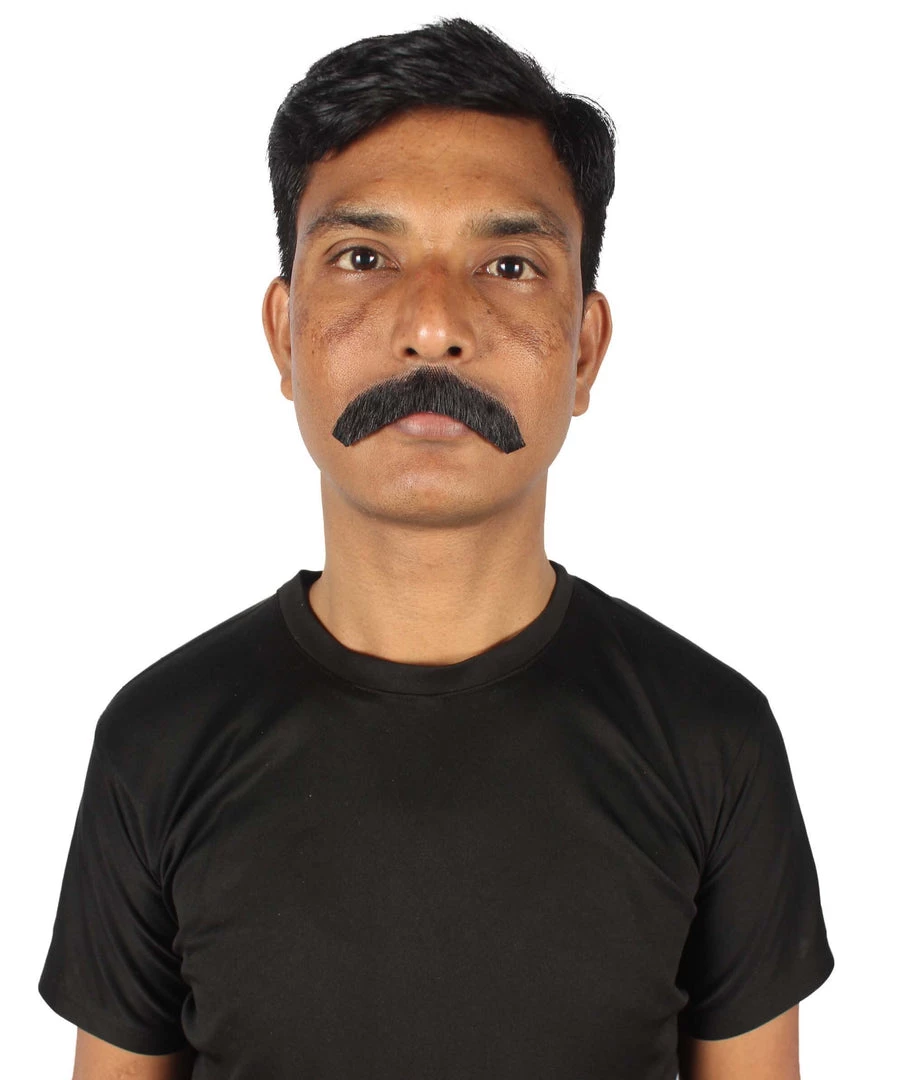 HPO Men's Borat Fake Human Hair Cowboy Mustache (Dark Black) 10 HPO Men's Borat Fake Human Hair Cowboy Mustache (Dark Black)