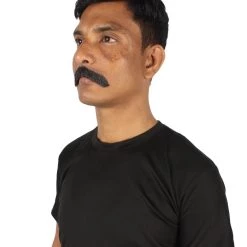 HPO Men's Borat Fake Human Hair Cowboy Mustache (Dark Black) 24 HPO Men's Borat Fake Human Hair Cowboy Mustache (Dark Black)