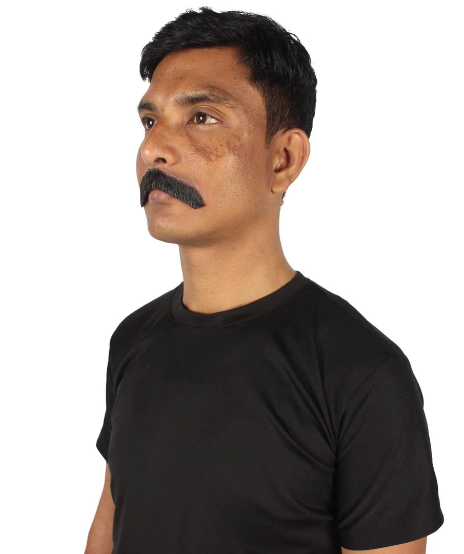 HPO Men's Borat Fake Human Hair Cowboy Mustache (Dark Black) 11 HPO Men's Borat Fake Human Hair Cowboy Mustache (Dark Black)