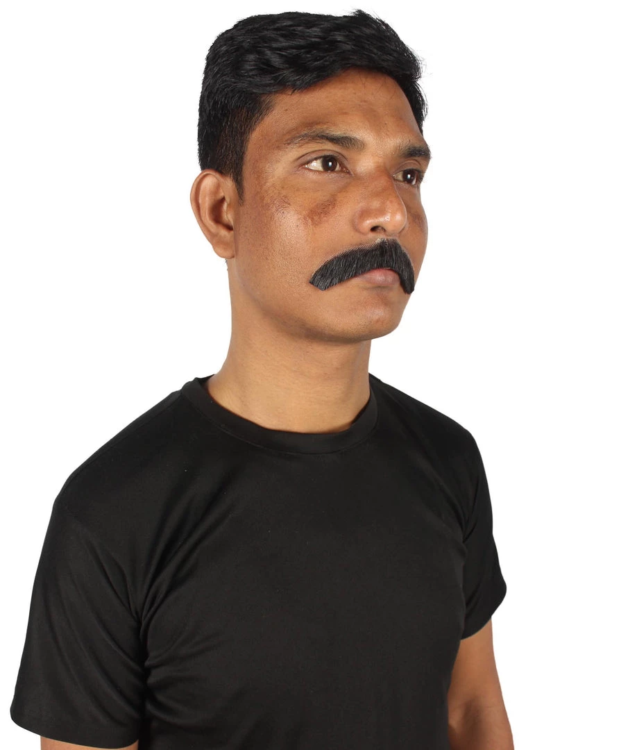 HPO Men's Borat Fake Human Hair Cowboy Mustache (Dark Black) 14 HPO Men's Borat Fake Human Hair Cowboy Mustache (Dark Black)