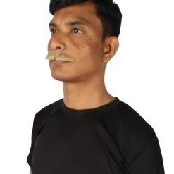 HPO Men's Human Hair Mustache Cosplay Facial Hair