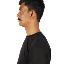HPO Men's Human Hair Mustache Cosplay Facial Hair
