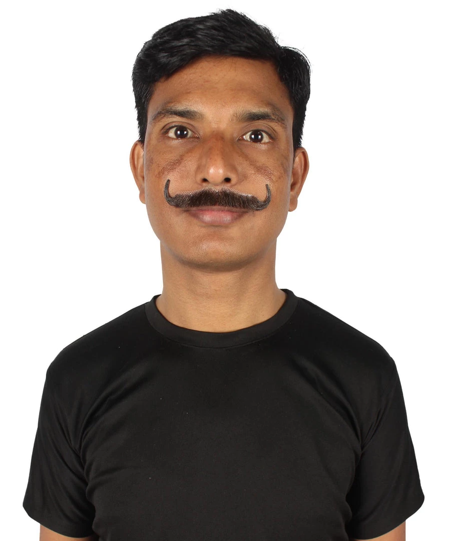 HPO Men's Human Hair Mustache Cosplay Facial Hair 22 HPO Men's Human Hair Mustache Cosplay Facial Hair