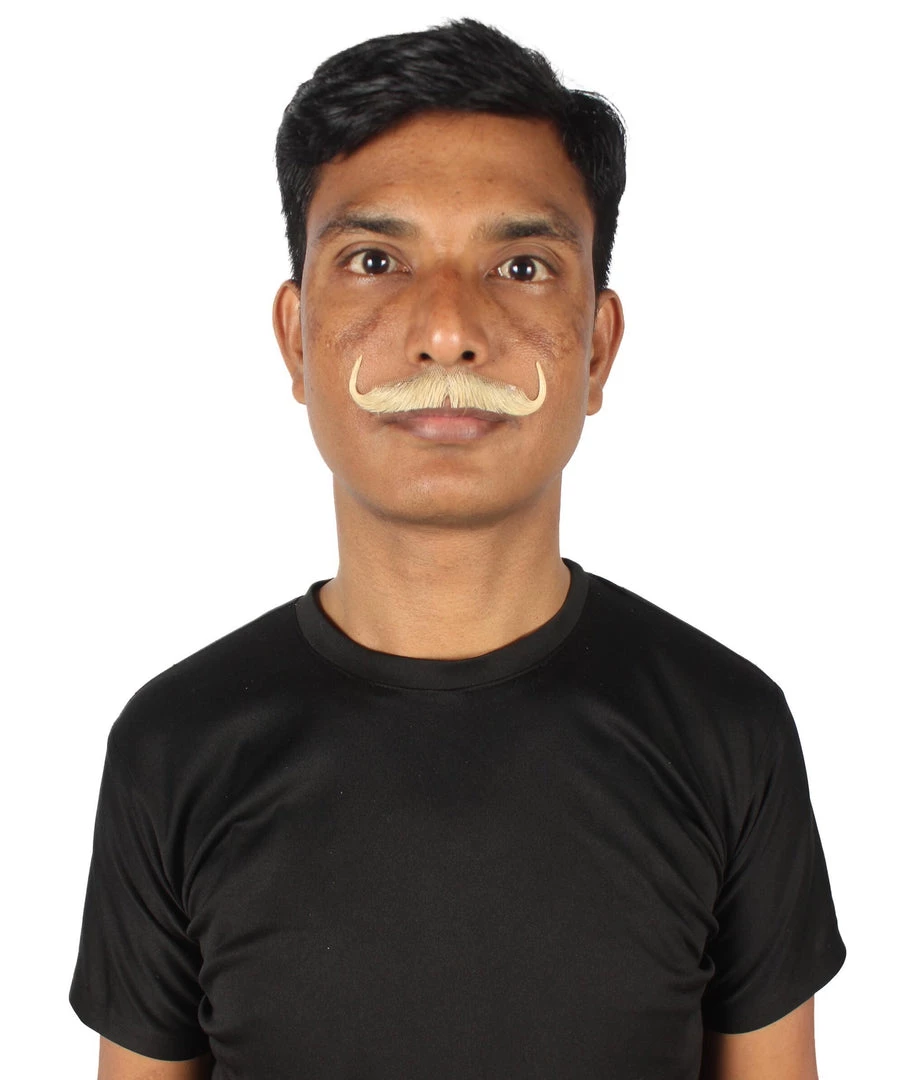 HPO Men's Human Hair Mustache Cosplay Facial Hair 42 HPO Men's Human Hair Mustache Cosplay Facial Hair