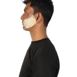 HPO Adult Men's Fake Mutton Chops Side Burns (White)
