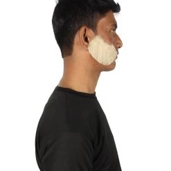 HPO Adult Men's Fake Mutton Chops Side Burns (White)
