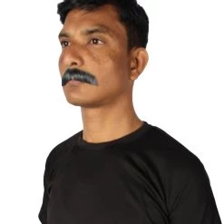 HPO Adult Men's Fake Lampshade Mustache (Natural Black)