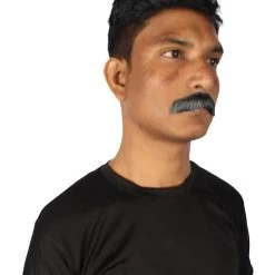 HPO Adult Men's Fake Lampshade Mustache (Natural Black)