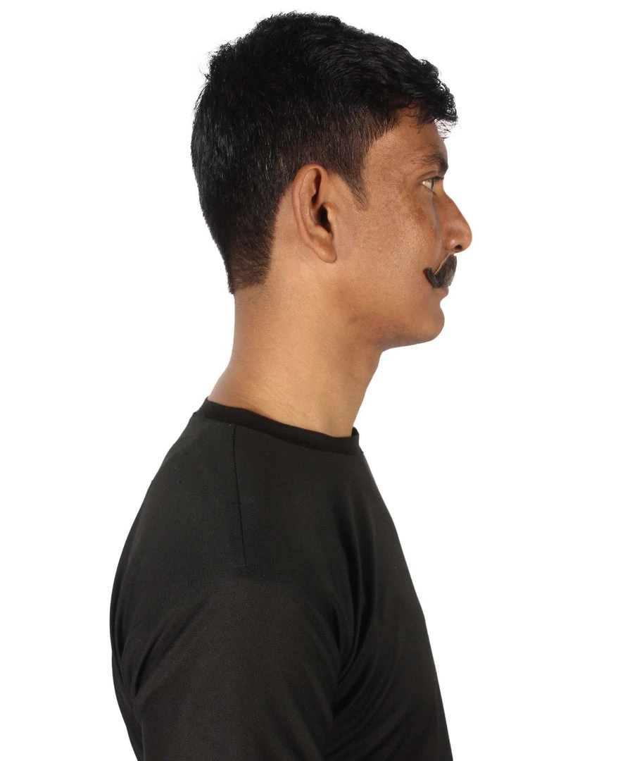 HPO Adult Men's Fake Human Hair Western Doc Mustache | Multiple Color Options 4 HPO Adult Men's Fake Human Hair Western Doc Mustache | Multiple Color Options