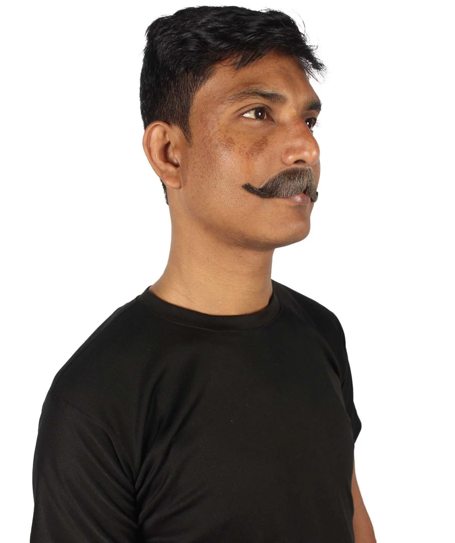 HPO Adult Men's Fake Human Hair Western Doc Mustache | Multiple Color Options 5 HPO Adult Men's Fake Human Hair Western Doc Mustache | Multiple Color Options