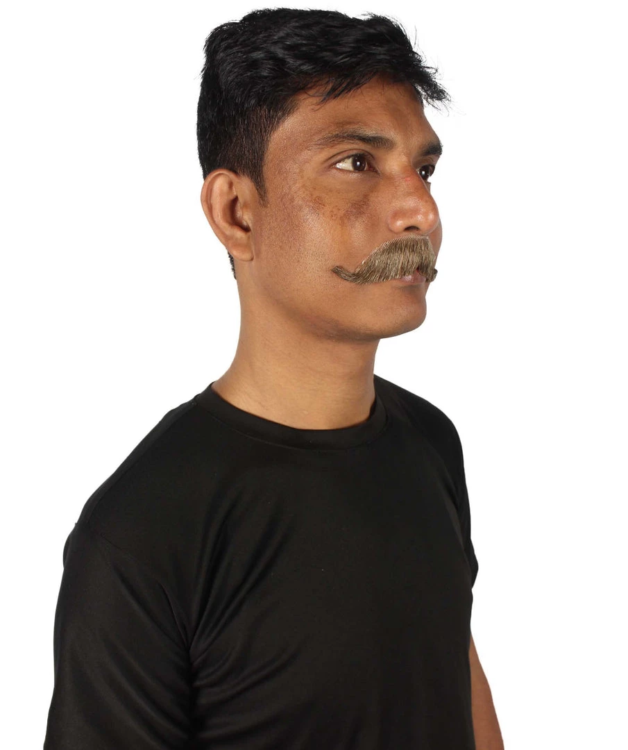 HPO Adult Men's Fake Human Hair Western Doc Mustache | Multiple Color Options 10 HPO Adult Men's Fake Human Hair Western Doc Mustache | Multiple Color Options