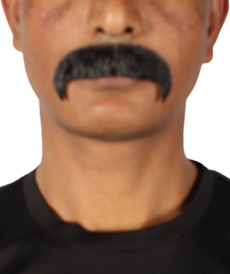 HPO Adult Men's Fake Human Hair Zappa Mustache | Multiple Colors 1 HPO Adult Men's Fake Human Hair Zappa Mustache | Multiple Colors