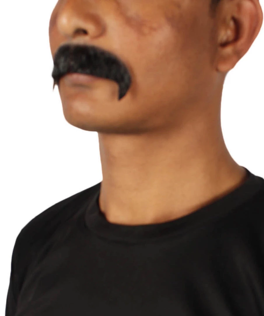 HPO Adult Men's Fake Human Hair Zappa Mustache | Multiple Colors 2 HPO Adult Men's Fake Human Hair Zappa Mustache | Multiple Colors