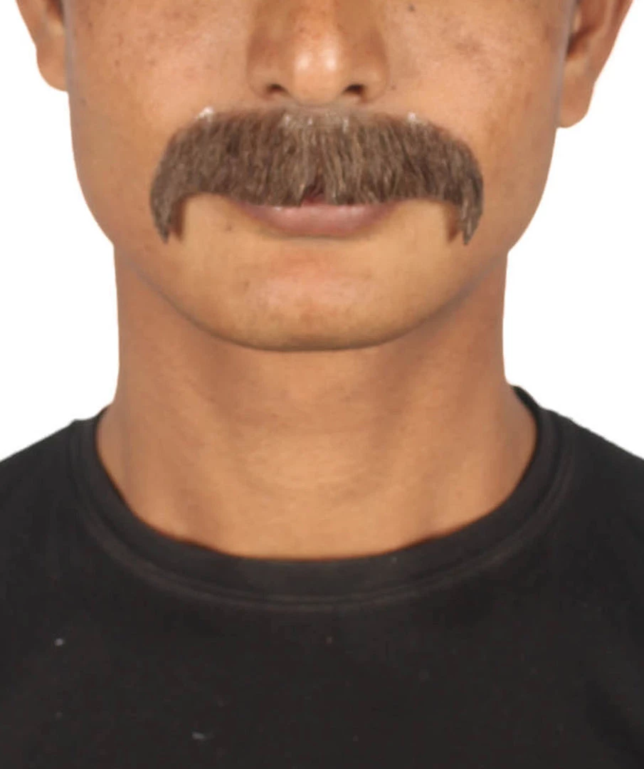 HPO Adult Men's Fake Human Hair Zappa Mustache | Multiple Colors 6 HPO Adult Men's Fake Human Hair Zappa Mustache | Multiple Colors