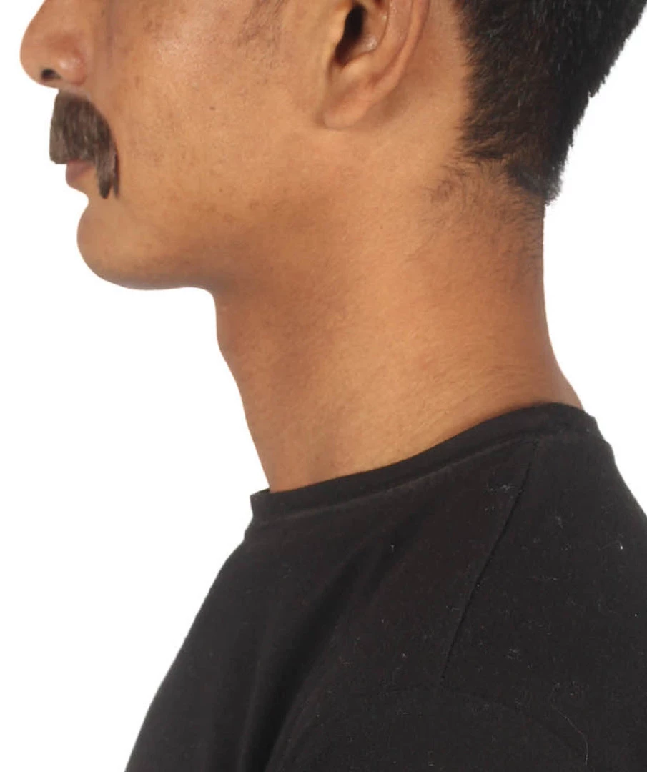 HPO Adult Men's Fake Human Hair Zappa Mustache | Multiple Colors 8 HPO Adult Men's Fake Human Hair Zappa Mustache | Multiple Colors