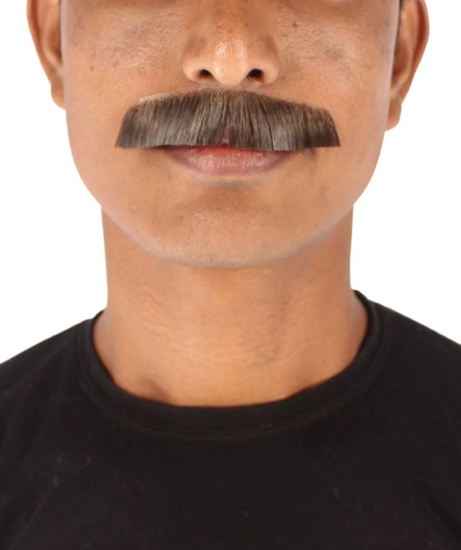 HPO Adult Men's Movie Borat Fake Human Hair Mustache | Multi Color Options 1 HPO Adult Men's Movie Borat Fake Human Hair Mustache | Multi Color Options