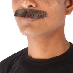 HPO Adult Men's Movie Borat Fake Human Hair Mustache | Multi Color Options