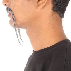 HPO Adult Men's Fu Manchu Fake Human Hair Mustache 27 HPO Adult Men's Fu Manchu Fake Human Hair Mustache
