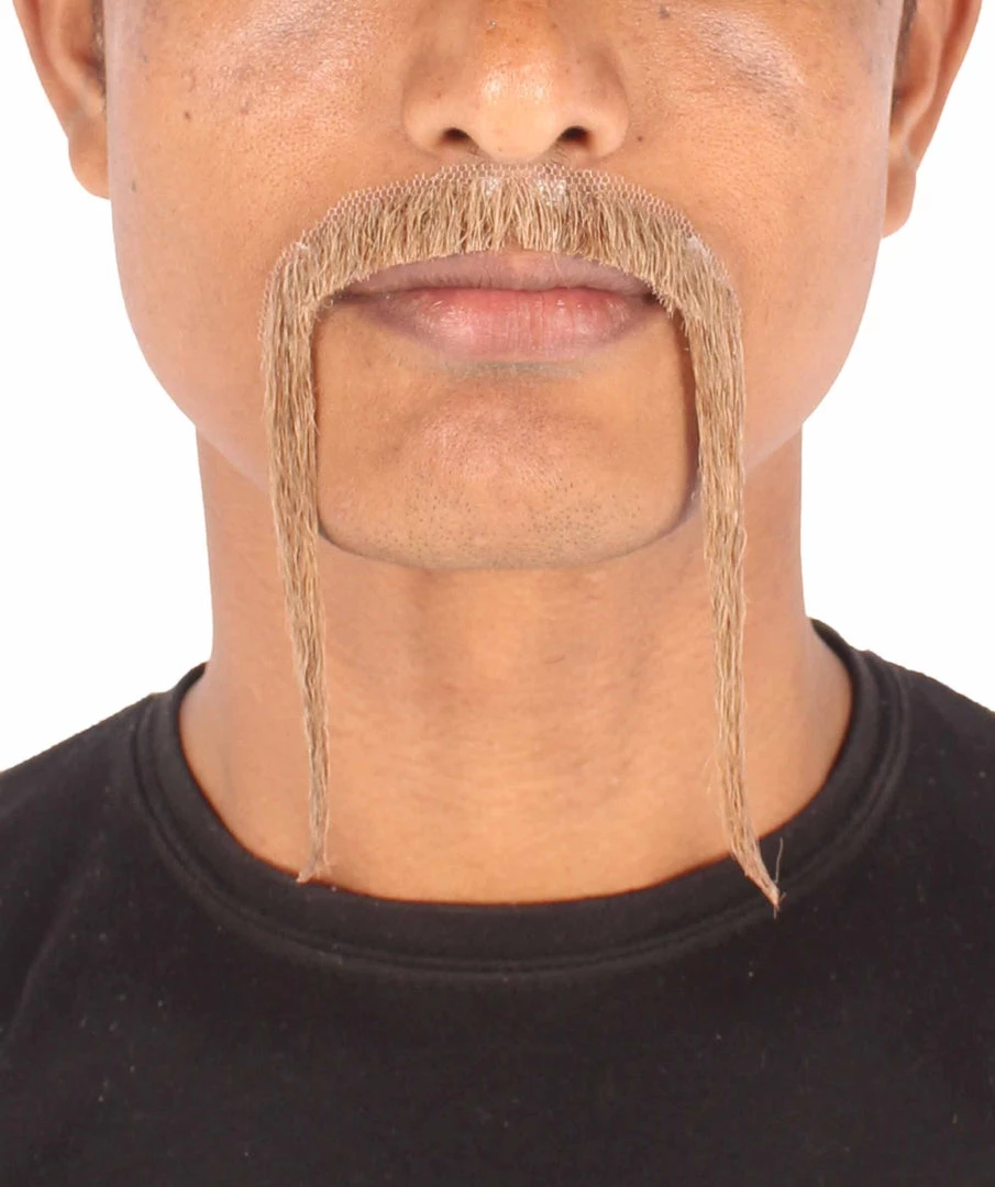 HPO Adult Men's Fu Manchu Fake Human Hair Mustache 11 HPO Adult Men's Fu Manchu Fake Human Hair Mustache