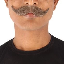 HPO Adult Men's Fake Imperial Human Hair Mustache | Multiple Color Options