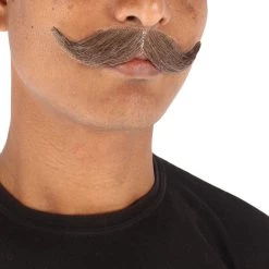 HPO Adult Men's Fake Imperial Human Hair Mustache | Multiple Color Options