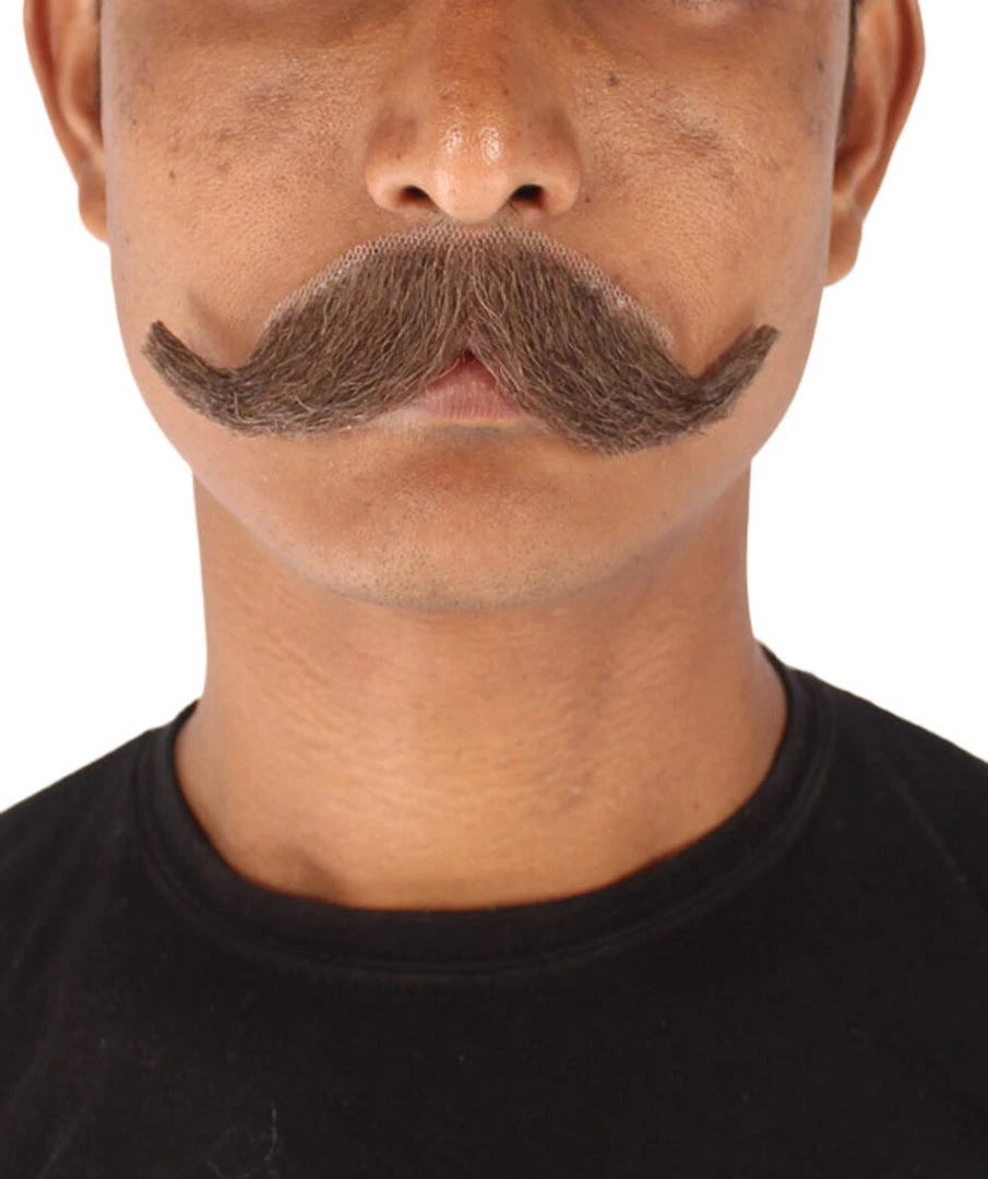 HPO Adult Men's Fake Imperial Human Hair Mustache | Multiple Color Options 1 HPO Adult Men's Fake Imperial Human Hair Mustache | Multiple Color Options