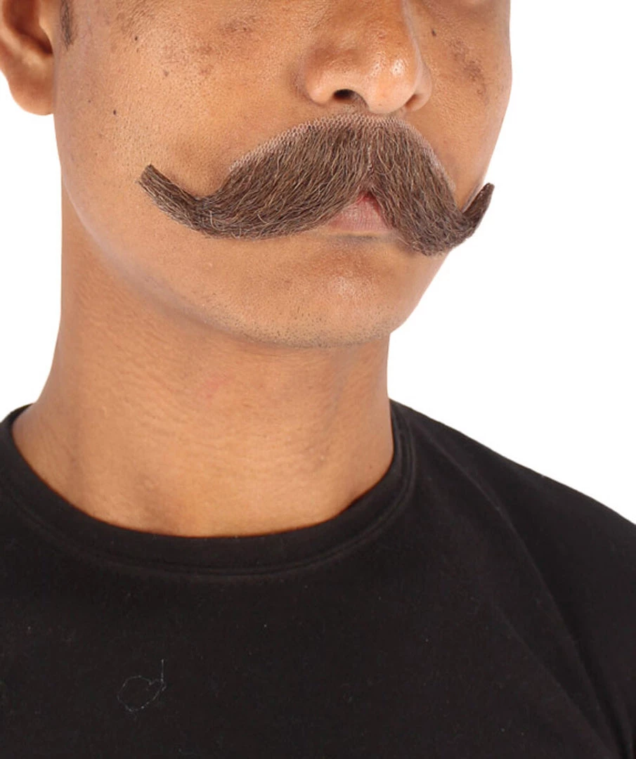 HPO Adult Men's Fake Imperial Human Hair Mustache | Multiple Color Options 5 HPO Adult Men's Fake Imperial Human Hair Mustache | Multiple Color Options