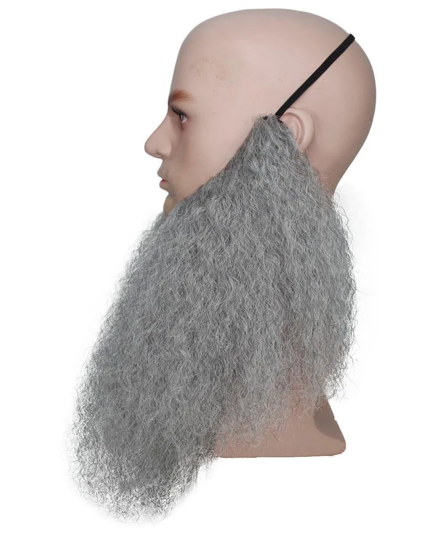 HPO Mens 12" Long Beard | Grey TV/Movie Wigs Men's 3 HPO Mens 12" Long Beard | Grey TV/Movie Wigs Men's
