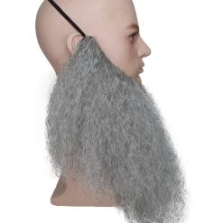 HPO Mens 12" Long Beard | Grey TV/Movie Wigs Men's 10 HPO Mens 12