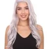 Adult Women's 26" Long Length Wavy C-Part Ebony Icon Beauty Wig, Lace Front Heat Resistant Fibers, Perfect For Your Everyday Wear And Styling To Your Expectations! | Nunique