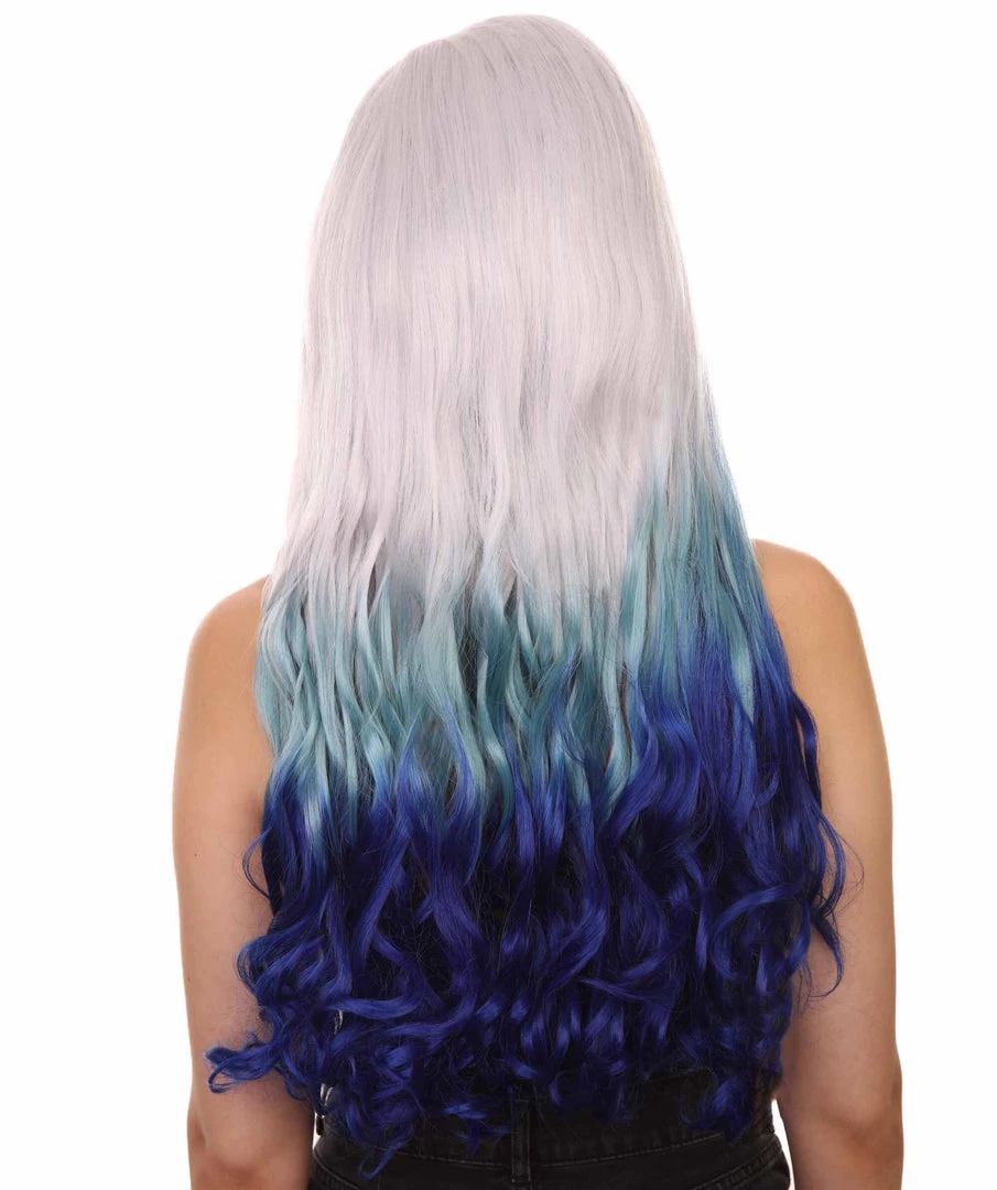 Adult Women's 27" Inch Long Length Wavy C-Part Lace Natural Blue White Ombre Hairline Icon Beauty Wig, 100% Heat Resistant Fibers, Perfect For Your Everyday Wear And Styling To Your Expectations! | Nunique 5 Adult Women's 27" Inch Long Length Wavy C-Part Lace Natural Blue White Ombre Hairline Icon Beauty Wig, 100% Heat Resistant Fibers, Perfect For Your Everyday Wear And Styling To Your Expectations! | Nunique