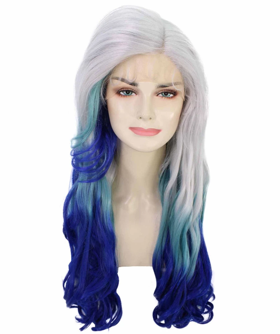Adult Women's 27" Inch Long Length Wavy C-Part Lace Natural Blue White Ombre Hairline Icon Beauty Wig, 100% Heat Resistant Fibers, Perfect For Your Everyday Wear And Styling To Your Expectations! | Nunique 8 Adult Women's 27" Inch Long Length Wavy C-Part Lace Natural Blue White Ombre Hairline Icon Beauty Wig, 100% Heat Resistant Fibers, Perfect For Your Everyday Wear And Styling To Your Expectations! | Nunique