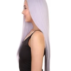Adult Women's 29" Inch Long Length Straight 360 Lace Front Natural Platinum Silver Hairline Beauty Wig, 100% Heat Resistant Fibers, Perfect For Your Everyday Wear And Styling To Your Expectations! | Nunique 10 Adult Women's 29