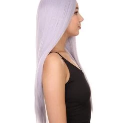 Adult Women's 29" Inch Long Length Straight 360 Lace Front Natural Platinum Silver Hairline Beauty Wig, 100% Heat Resistant Fibers, Perfect For Your Everyday Wear And Styling To Your Expectations! | Nunique 12 Adult Women's 29