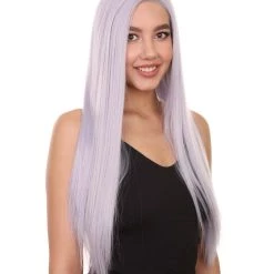 Adult Women's 29" Inch Long Length Straight 360 Lace Front Natural Platinum Silver Hairline Beauty Wig, 100% Heat Resistant Fibers, Perfect For Your Everyday Wear And Styling To Your Expectations! | Nunique 13 Adult Women's 29