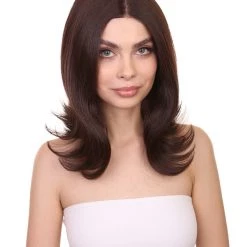 Adult Women's 12" Inch Medium Length Straight 4x4 Lace Front Natural Brown Hairline Icon Beauty Wig, 100% Heat Resistant Fibers, Perfect For Your Everyday Wear And Styling To Your Expectations! | Nunique