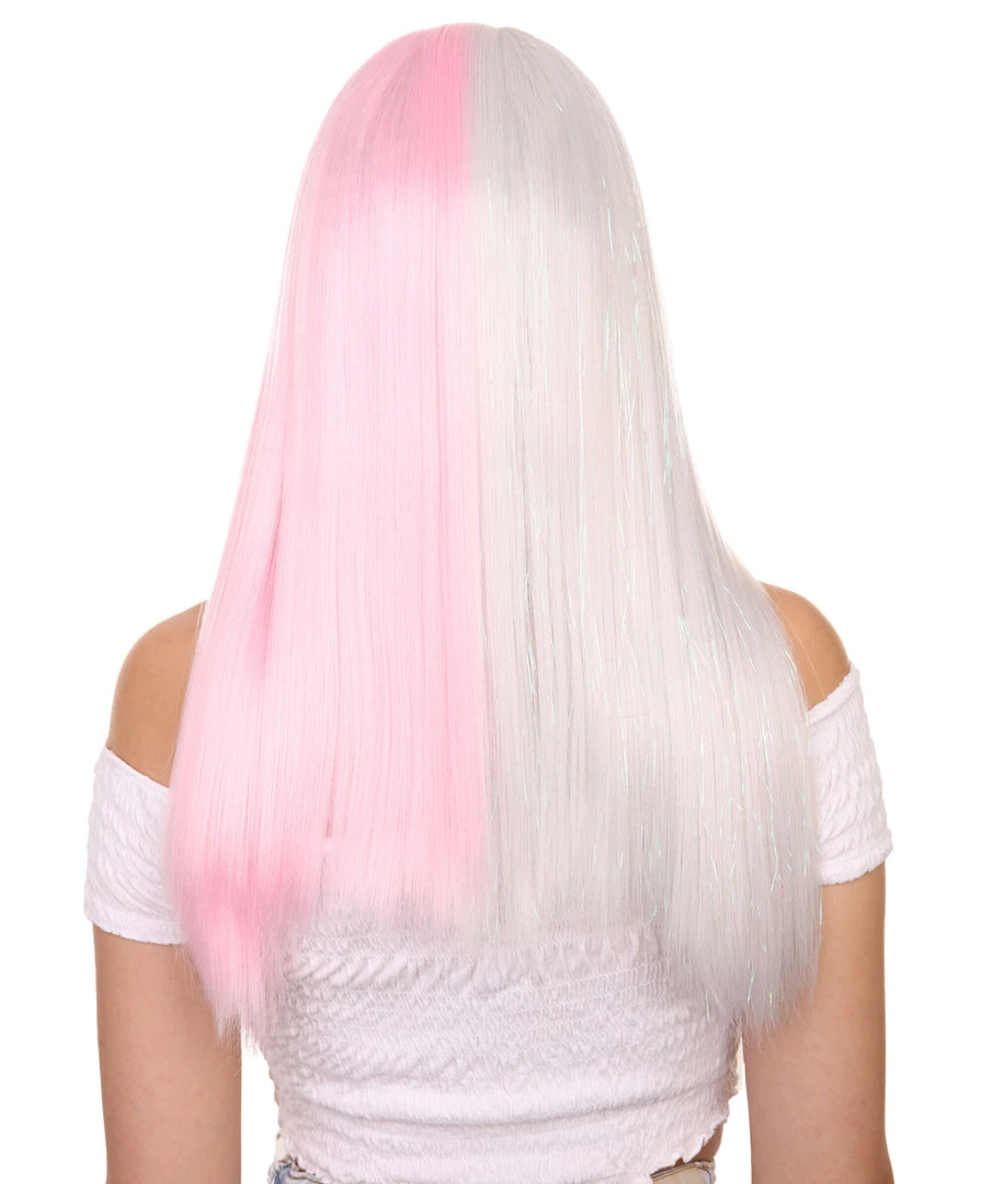 Adult Women's 20" Inch Long Length Straight 4x4 Lace Front Natural 2-Tone Pink White Icon Beauty Wig, 100% Heat Resistant Fibers, Perfect For Your Everyday Wear And Styling To Your Expectations! | Nunique 4 Adult Women's 20" Inch Long Length Straight 4x4 Lace Front Natural 2-Tone Pink White Icon Beauty Wig, 100% Heat Resistant Fibers, Perfect For Your Everyday Wear And Styling To Your Expectations! | Nunique