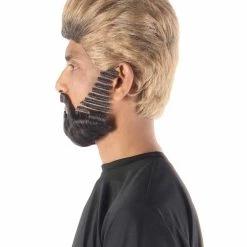 Adult Men's 10" Inch Short Length Straight Halloween Cosplay Pyromaniac Beach Bum Flicker Character Costume Wig, Synthetic Soft Fiber Hair With Black Beard | HPO 11 Adult Men's 10